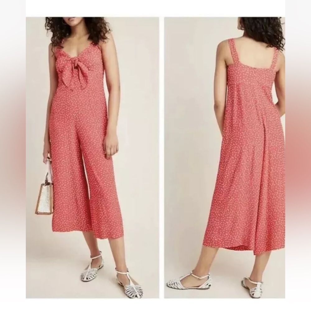 NWT Kachel x Anthropologie Jordan Wide-Leg culotte Jumpsuit polka dot size L